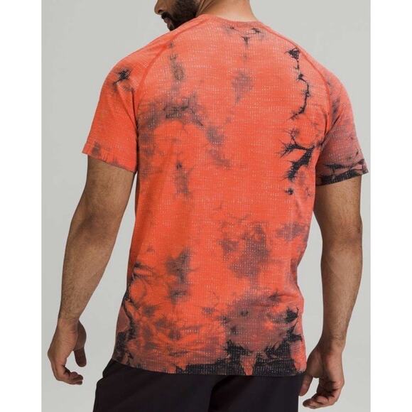 Lululemon Metal Vent Tech T 2.0 Short Sleeve Shirt Large orange gray black - Picture 2 of 9